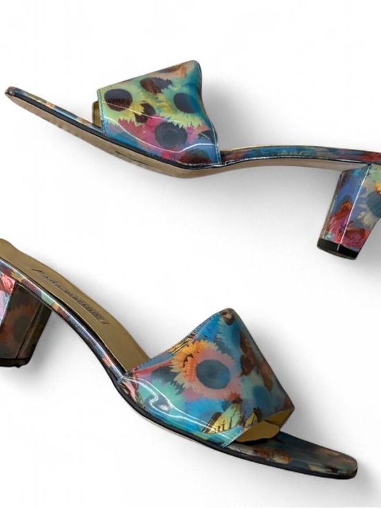 Ann Marino Shoes - Y2K Vintage Ann Marino Butterfly Sunflower Holographic Kitten Heel Mules Sz 10